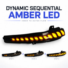 Mercedes W205 W213 W217 W222 Smoked Dragon Scale Sequential Mirror Turn Signal picture