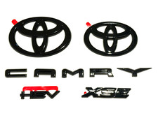 NEW TOYOTA 2025+ CAMRY HYBRID AWD XSE HEV GLOSS BLACK EMBLEM OVERLAY KITS SET picture