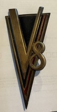 1934-1938 CADILLAC LASALLE V8 GRILLE TRUNK EMBLEM BADGE, OEM SHOW CAR QUALITY picture