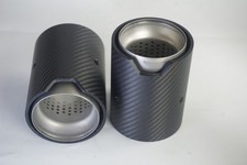 2Pcs Matte Carbon Silver Exhaust tip for BMW M2 M3 M4 M135i M235i M140i M240i picture