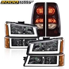 Clear/Amber Headlight Assembly W/LED DRL + Tail Lights Fit For Silverado 03-06 picture