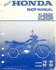 Honda XL250S 78-81 XL250R 82-83 Service Manual  picture