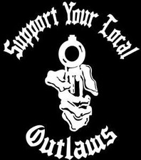 Outlaw Support your local Outlaws Biker black and white Motorcycle Bike decal  picture