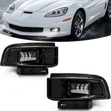 For 2005-12 2013 Chevy Corvette C6 LED Fog Lights Clear Lens Bumper Lamps Pair picture