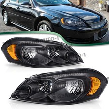 For 2006-2013 Chevy Impala 06-07 Monte Carlo Black Headlights Assembly Pair picture