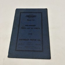 1918 Chevrolet Model F-A Preliminary Parts Price List Catalog Antique FA Manual picture