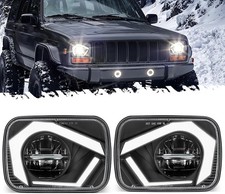 Partsam 2025 H6054 LED Headlights 7x6 5x7 Headlamp Hi/Low Sealed Beam Black  picture