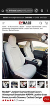 Tesla model Y seat covers white front and back never used picture