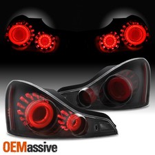 [GTR Style]Fit 2008-2015 G37 / Q60 Coupe 3D LED Tube Tail Lamp Blk Smoke Housing picture
