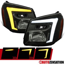 Fit 2005-2009 Chevy Equinox Smoke Headlights Lamps Pair LED Sequential Signal picture