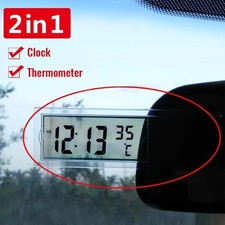 Universal Car LCD Digital Display Meter Thermometer   and clock  2in 1 feature picture