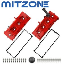 Aluminum Red Valve Covers Kit for 2004-2015 Nissan Titan picture
