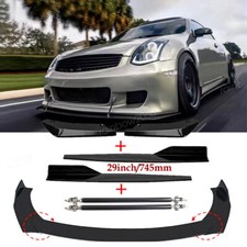 For Infiniti G35 G37 Sedan Coupe Front Bumper Lip Splitter Spoiler + Strut Rods picture