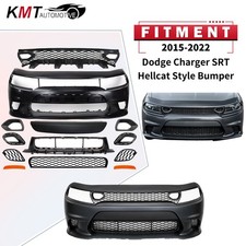 For 15-22 Dodge Charger W/ Side Mark Lights Front Bumper Full Kit Hellcat Style picture