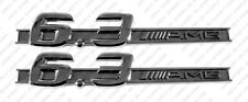 2X 6.3 AMG 6.3L Gloss Black Fender Emblem Badge New for Mercedes-Benz S63 W221 picture