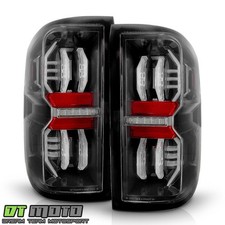 For 2014-2018 Chevy Silverado 1500 Black LED TaiL Lights Brake Lamps Left+Right picture