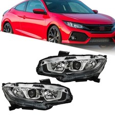 For Honda Civic 2016-2019 2020 Halogen w/DRL Headlights Headlamp L +R Side - NEW picture