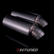K-Tuned Turndown Muffler 304 Stainless Steel Brushed Alloy In 2.5