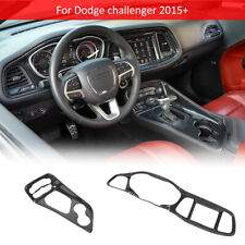 Interior Carbon Dashboard Gear Shift Panel Cover Bezel For Dodge Challenger 15+ picture
