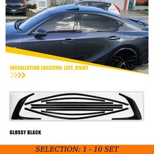 1-10Set Glossy Black Chrome Delete Finish Window Trims Vinyl Fit Lexus IS 21-25 picture
