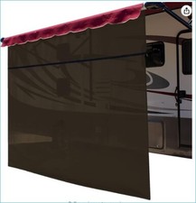 Shadepro Vista Shade 17 x 7  Brown  RV Awning shade screen w/zipper. picture