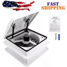 ~14”  RV Roof Vent Fan 4Speed Reversible 12V RV Bathroom Fan Deluxe Open RV Fan~ picture