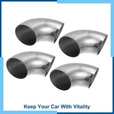 Universal Pack (4) OD 4 Inch 90 Degree Stainless Steel Exhaust Elbow Tube Pipe picture