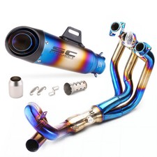 Full System For Yamaha MT-09 FZ09 XSR900 Exhaust Muffler Tips Blue Header Pipe picture