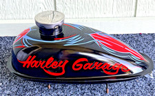 Old Skool Pinstriped Motorcycle Mini Bike Gas Tank Harley Honda ART SIGN picture