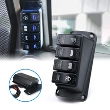 Xprite 4Gang On/Off Control Switch Panel Toggle Circuit Relay System Kit Blue picture
