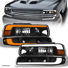 Switchback Sequential For 00-06 Suburban/Tahoe Black Headlight+Bumper w/LED Bar picture