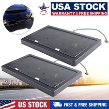 License Plate Frame Bracket Flippers with Remote | 2PC Set Front & Rear picture