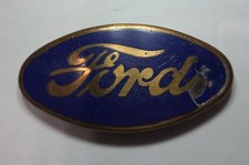 VINTAGE ANTIQUE FORD MODEL A RADIATOR SHELL ENAMEL SCRIPT EMBLEM D.L. AULD CO picture