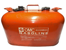 Vintage OMC Johnson Evinrude Gasoline Tank Steel Gas Can 6 Gal Marine Boat picture
