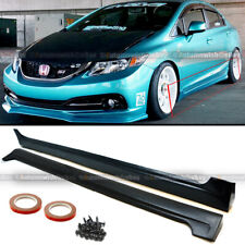 Fit 12-15 Civic 4DR JDM Mod MD Style Side Skirt Rocker Panels Body Kit Extension picture