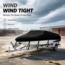 20-22ft Heavy Duty Boat Cover UV Trailerable Fishing Ski Bass V-Hull Runabouts picture
