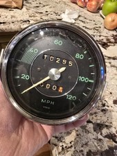 Porsche 356 DZM Speedometer Odometer 120mph Early 60's manual trip odometer picture