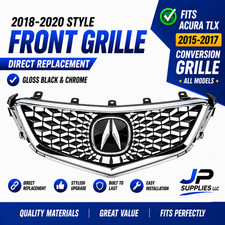 For 2015-2017 Acura TLX 2018-2020 Style Black Front Grille Chrome Emblem picture