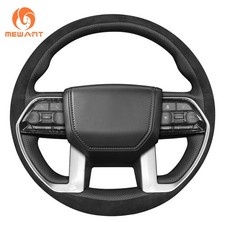 MEWANT Suede/PU Leather Steering Wheel Cover for Toyota Tacoma 25 Tundra 22-25 picture