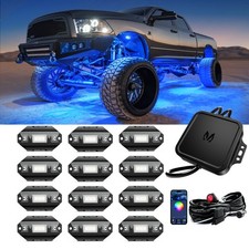 MICTUNING 48w C1 RGBW LED Rock Lights 12Pods High Bright Underbody Underglow Kit picture