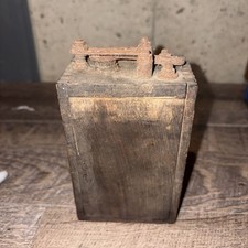 Vintage Ford Model T Ignition Coil Battery Wood Dove Tailed Wooden Box Untested picture