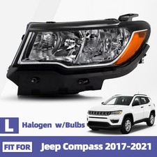 For 2017-2021 Jeep Compass Halogen Headlight Chrome With Bulb Left Driver Side picture