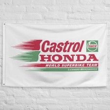 Castrol Honda Flag 3x5 ft Garage Banner Man Cave Wall Decor picture