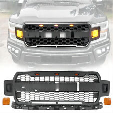 VICTOCAR Matte Black Front Grille For 2018-2020 Ford F150 Raptor Style w/LED picture