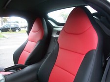 for PONTIAC SOLSTICE 2006-2009 S.LEATHER CUSTOM FIT 2 FRONT COVERS BLACK/RED picture