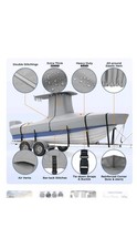 RvMasking 1200D T-Top Boat Cover 100% Waterproof, 20’-22’ Gray NEW picture