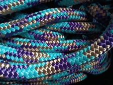 9/16 x 200 ft. Double Braid-Yacht Braid Polyester Rope. Purple/Gold/Turquoise picture