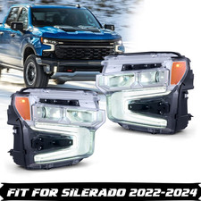 Pair For 2022-24 Chevy Silverado 1500  FULL LED Projector Headlights Front Lamps picture