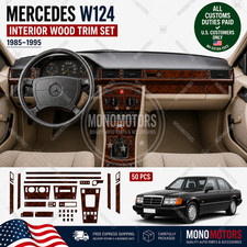 WOOD LOOK DASH TRIM KIT FOR MERCEDES W124 WALNUT SELF ADHESIVE 1985-1995 picture