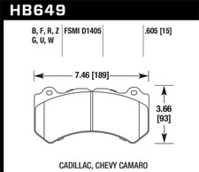 Fits Hawk 12-16 Chevrolet Camaro ZL1 HP+ Front Brake Pads - HB649N.605 picture